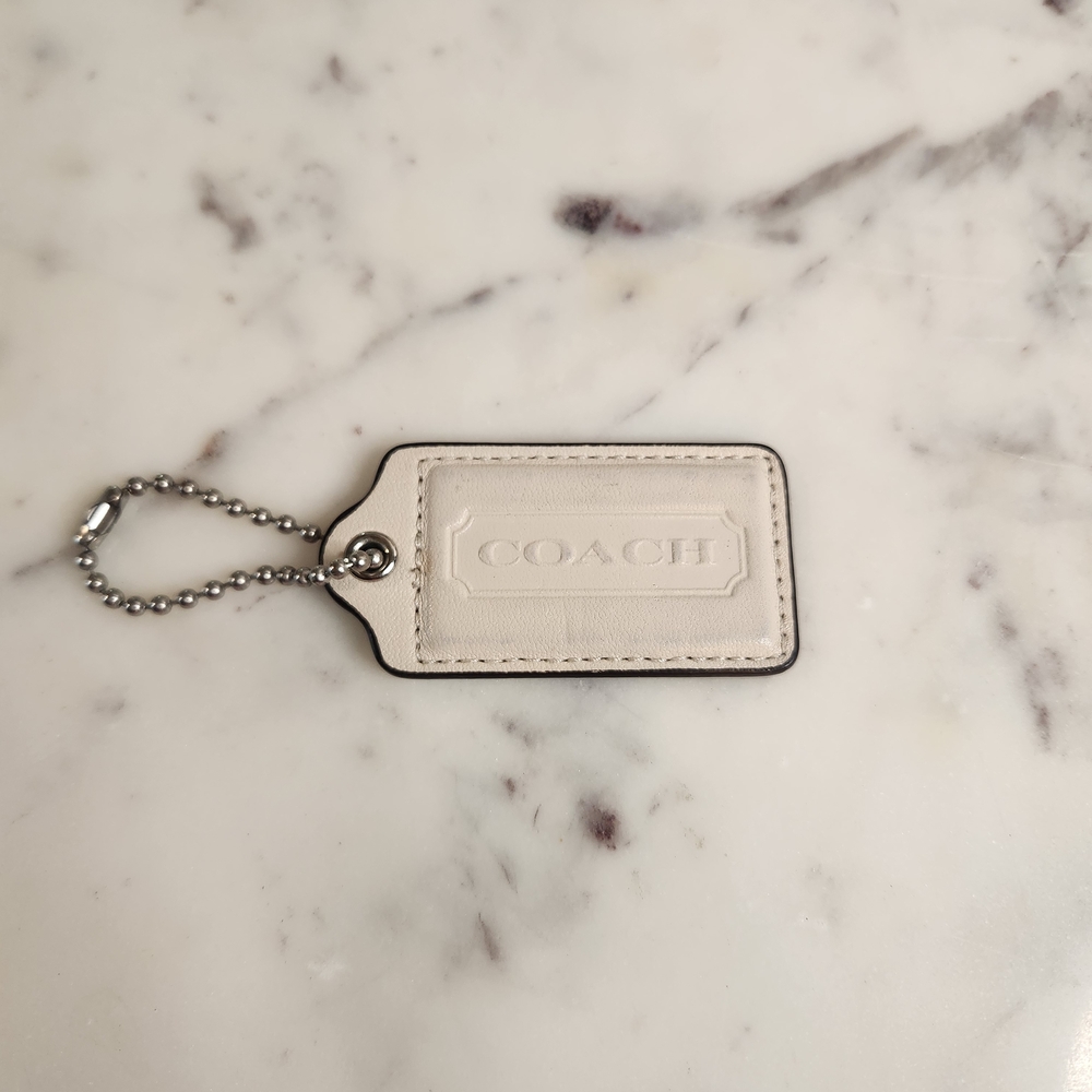 Coach Cream Leather Keychain